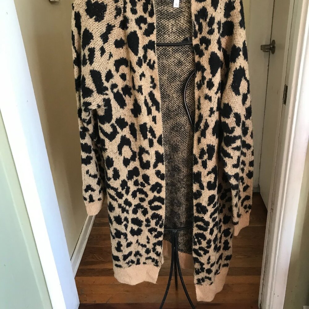 BP WOMEN OPEN FRONT LONG CARDIGAN SZ LARGE